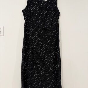 Studio I Black Midi Dress with White Polka Dots
